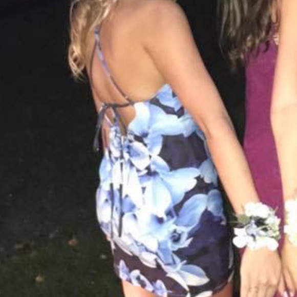 blue floral bodycon - Picture 5 of 5